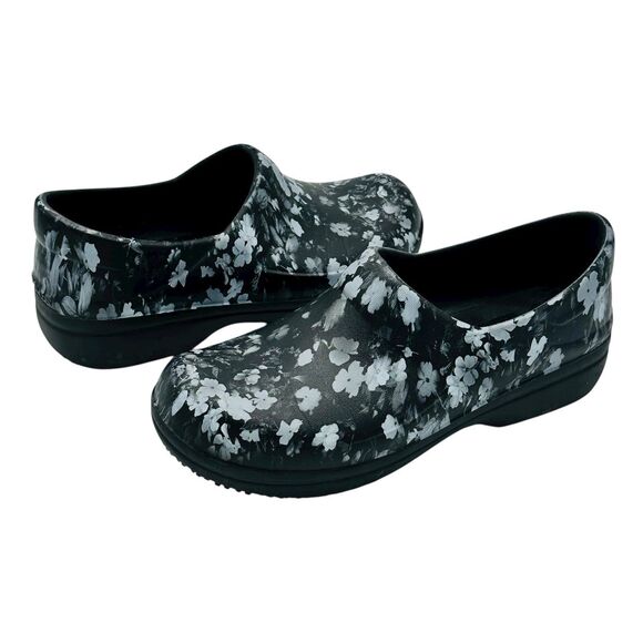 Crocs Shoes - CROCS Neria Pro II Graphic Clogs Floral Flowers 205385 Womens Size 9 Black Gray
